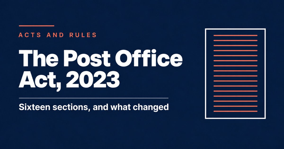 The Post Office Act, 2023: Summary, All 16 Sections and MCQs
