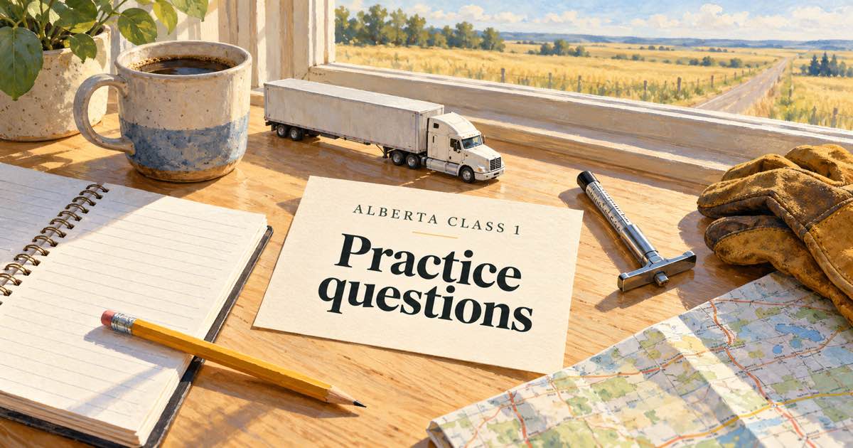 Alberta Class 1 Knowledge Test Questions 2026: Worked Examples