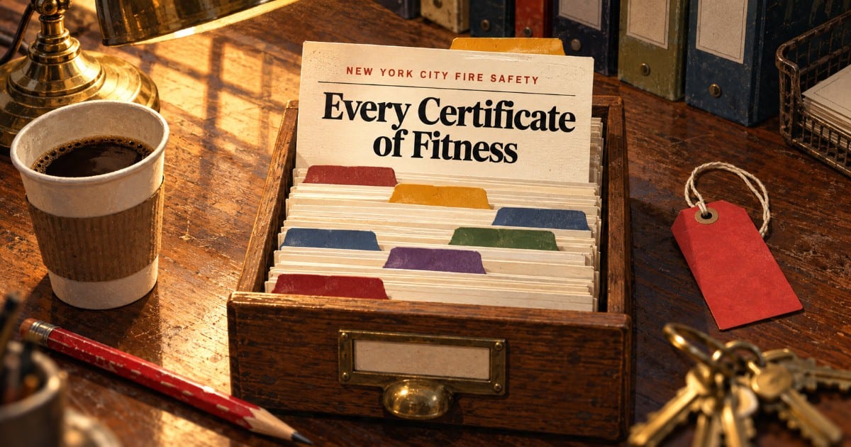 FDNY Certificate of Fitness List: All 125 Entries by Code and Name