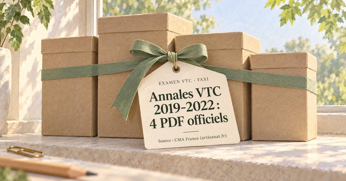 Examen VTC corrigé PDF 2026 : annales par matière