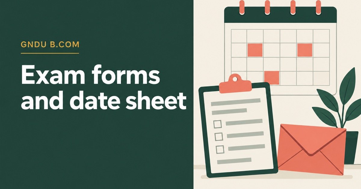 GNDU B.Com December 2026 Exams: Form Late Fees, Date Sheet, Roll Number