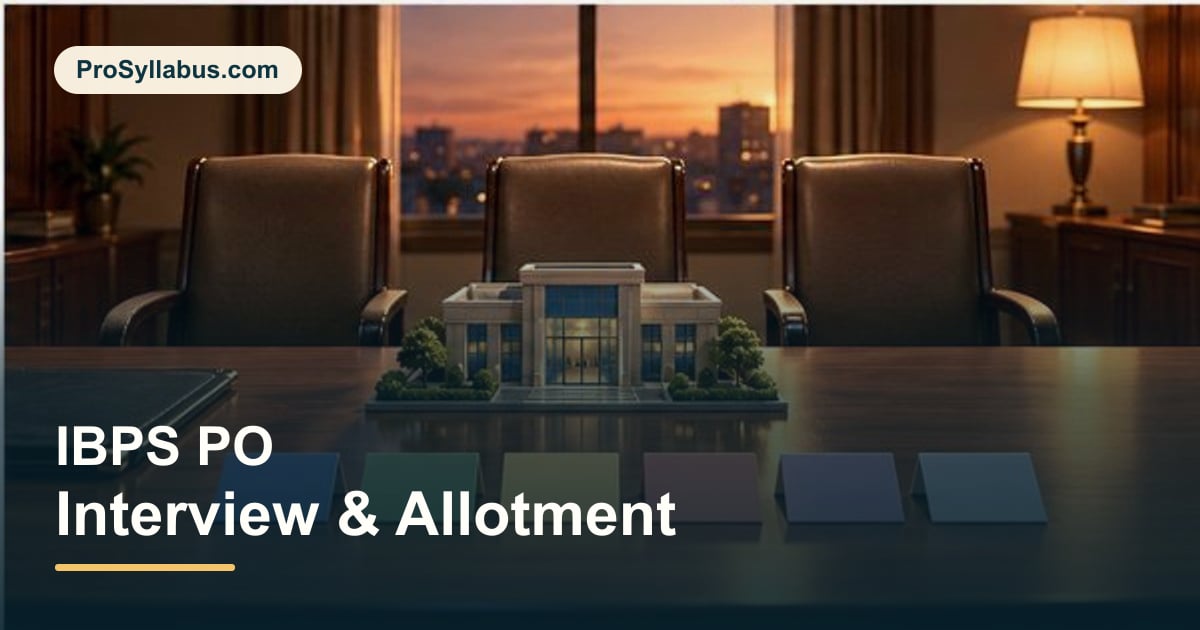 IBPS PO Interview 2026: 80:20 Merit, Personality Test, Allotment