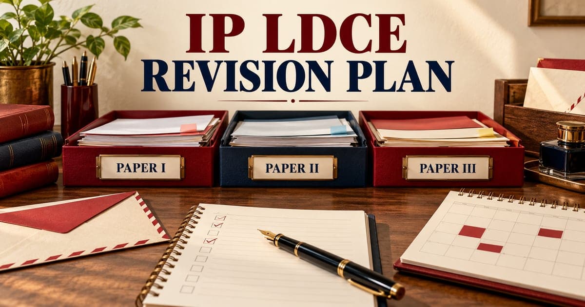 IP LDCE Three-Paper Revision Plan: 14/30-Day Study Allocator