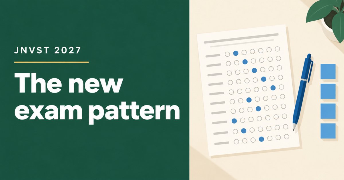 JNVST 2027 Exam Pattern: Mental Ability + EVS, 80 Questions, Pass Marks
