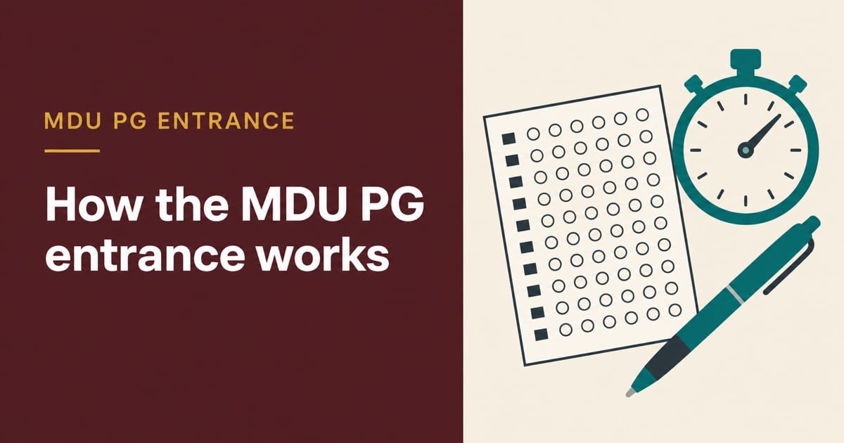MDU PG Entrance Pattern: 100 Questions, 75 Minutes, No Negative Marking