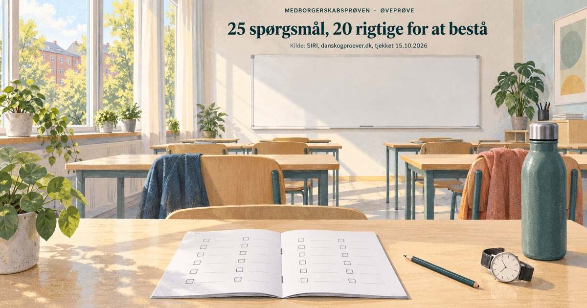 Medborgerskabsprøven test: gratis øveprøve med forklaringer