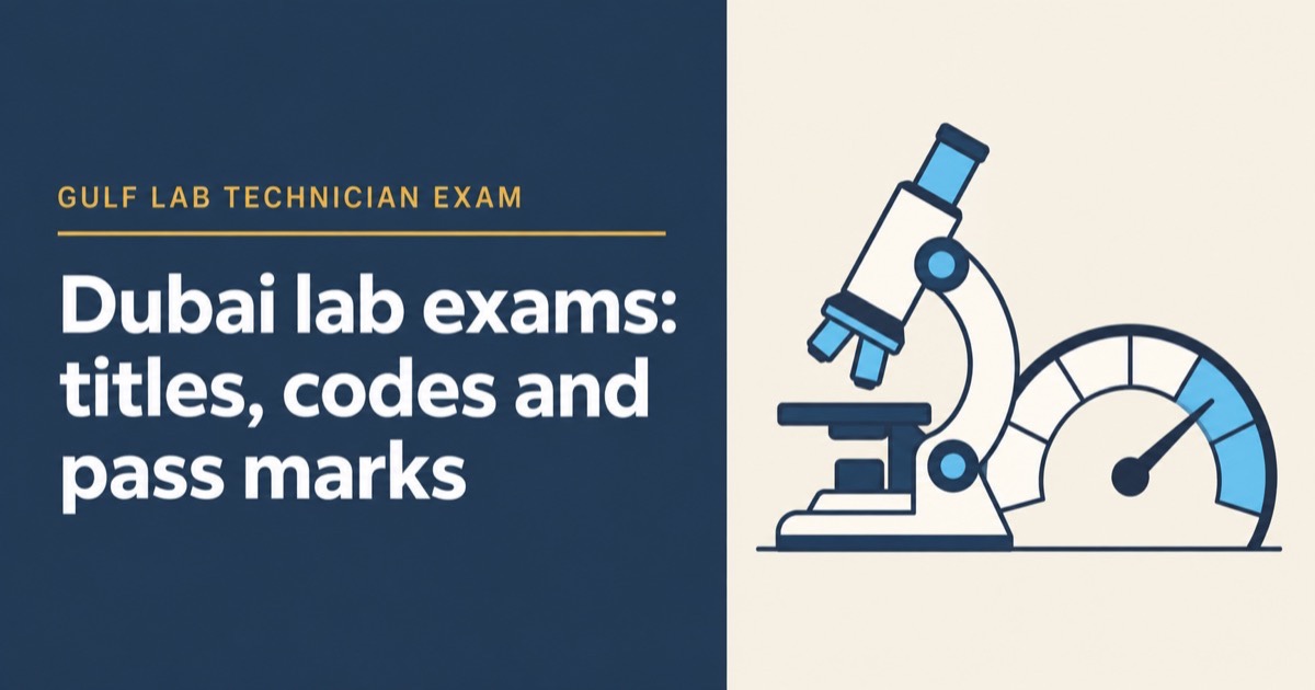 DHA Lab Technician Exam 2026: Titles, Exam Codes, Pass Marks, Fee