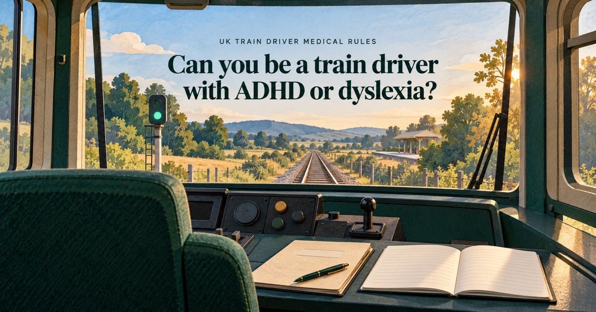 Can You Be a Train Driver With ADHD or Dyslexia? UK Rules and Adjustments