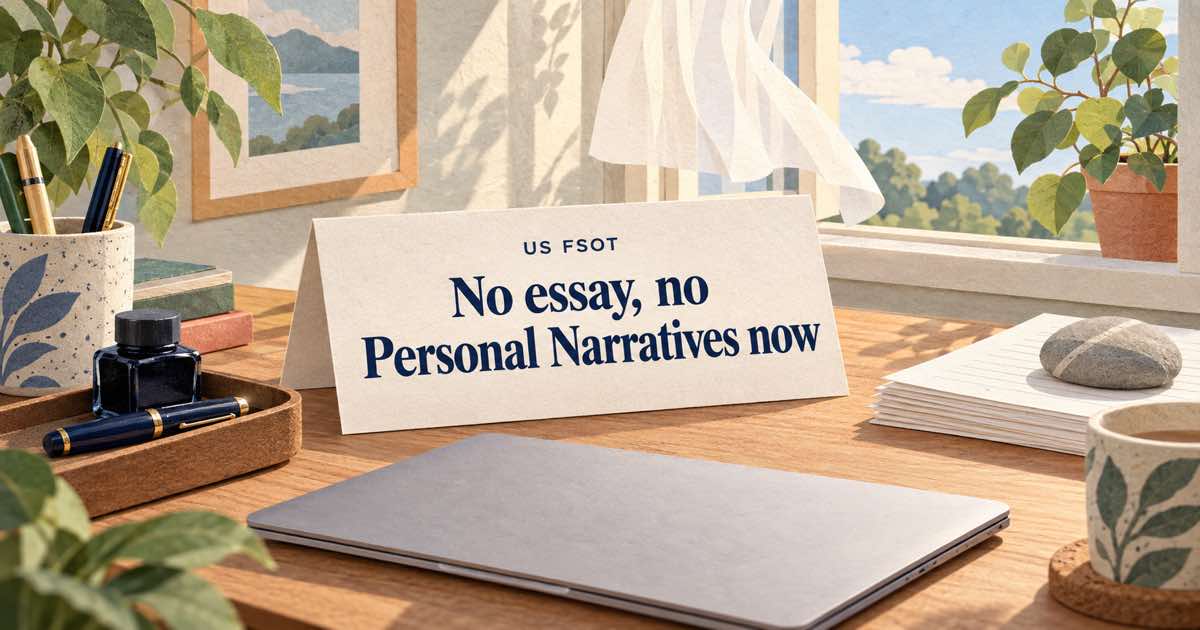 FSOT Essay and Personal Narrative Examples: Neither Is Required Now