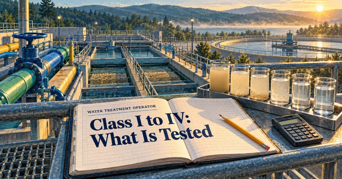 Water Treatment Operator Practice Test: Class I to IV Exam Content