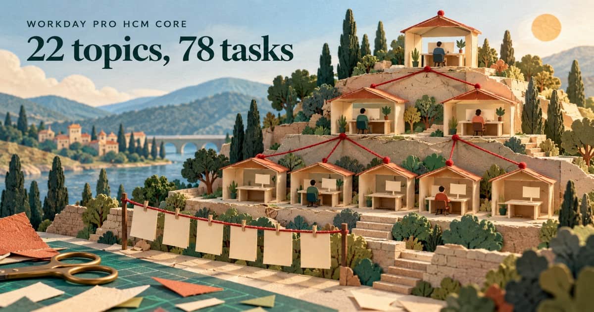 Workday Pro HCM Core Syllabus: 2021 Public Task List, 22 Topics, 78 Tasks